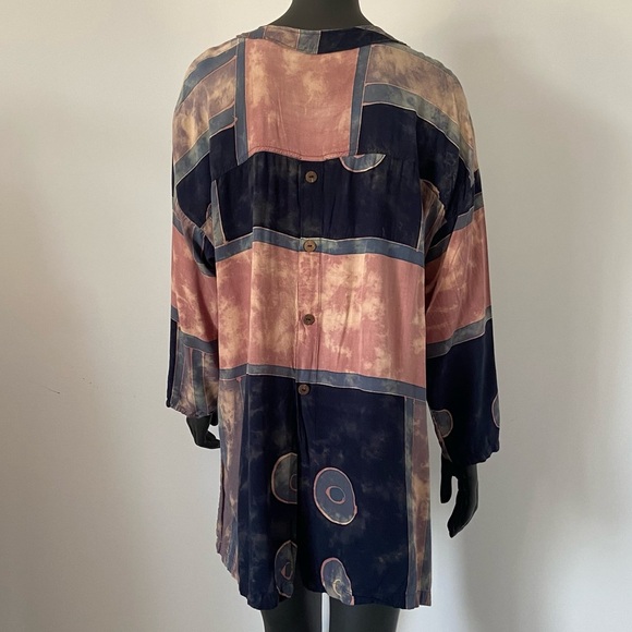 VTG Asian creations abstract button down shirt cardigan - Picture 10 of 11